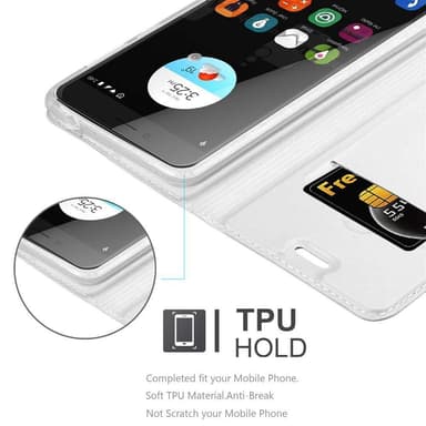 ZTE Blade V7 lommebokdeksel etui (sølv)