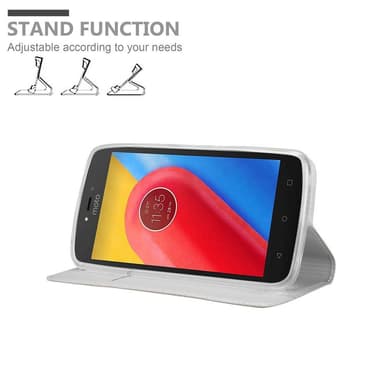 Motorola MOTO C PLUS lommebokdeksel etui (sølv)