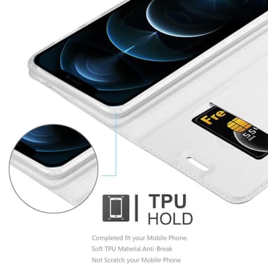 iPhone 12 PRO MAX lommebokdeksel etui (sølv)