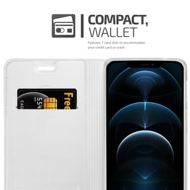 iPhone 12 PRO MAX lommebokdeksel etui (sølv)