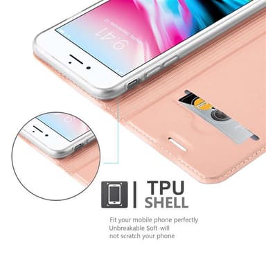 iPhone 7 / 7S / 8 / SE 2020 lommebokdeksel etui (rosa)