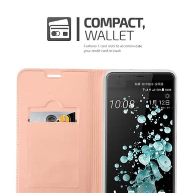 HTC U ULTRA lommebokdeksel etui (rosa)