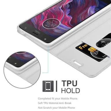 Motorola MOTO X4 lommebokdeksel etui (sølv)