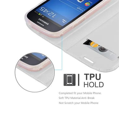 Samsung Galaxy S3 MINI lommebokdeksel etui (sølv)