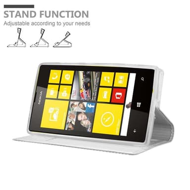 Nokia Lumia 520 / 521 lommebokdeksel etui (sølv)