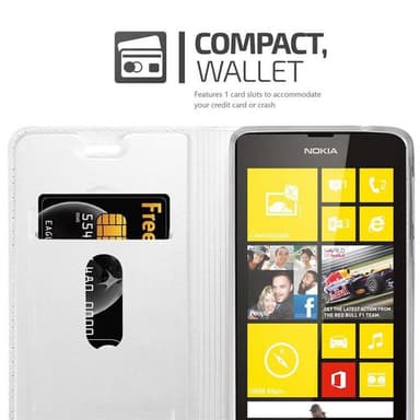 Nokia Lumia 520 / 521 lommebokdeksel etui (sølv)