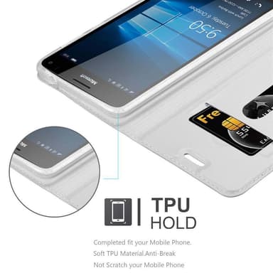 Nokia Lumia 950 XL lommebokdeksel etui (sølv)