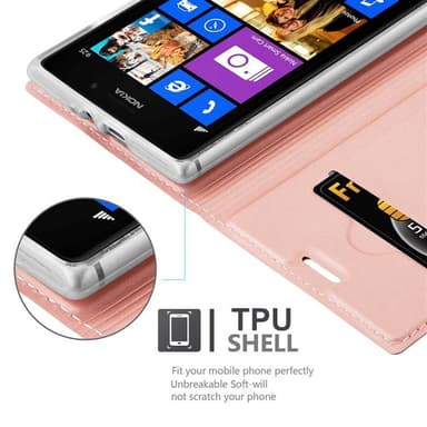 Nokia Lumia 925 lommebokdeksel etui (rosa)