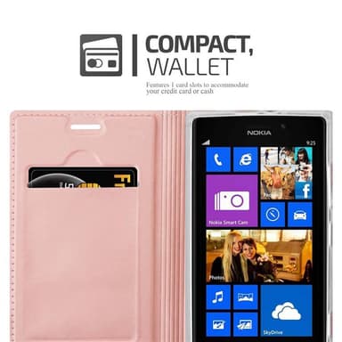 Nokia Lumia 925 lommebokdeksel etui (rosa)