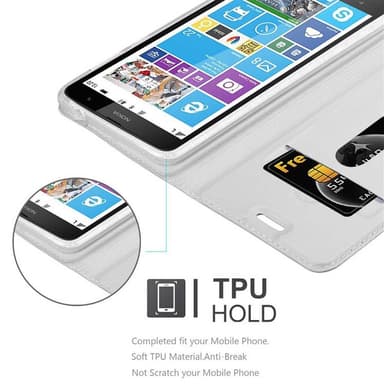 Nokia Lumia 1320 lommebokdeksel etui (sølv)