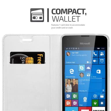 Nokia Lumia 550 lommebokdeksel etui (sølv)