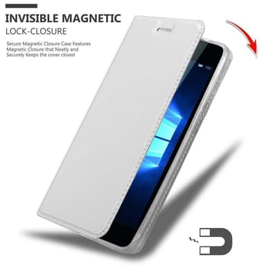 Nokia Lumia 950 lommebokdeksel etui (sølv)