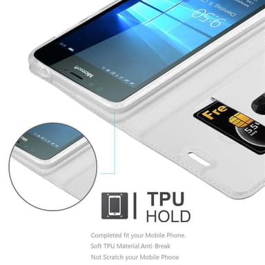 Nokia Lumia 950 lommebokdeksel etui (sølv)