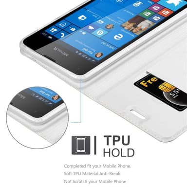Nokia Lumia 550 lommebokdeksel etui (sølv)