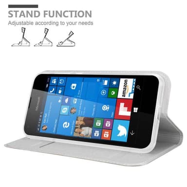 Nokia Lumia 550 lommebokdeksel etui (sølv)