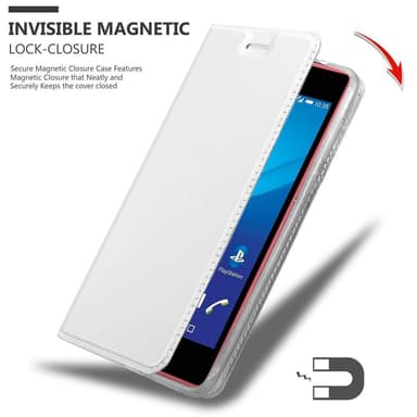 Sony Xperia M4 AQUA lommebokdeksel etui (sølv)