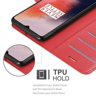 OnePlus 7T Deksel Etui Case (rød)
