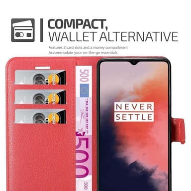 OnePlus 7T Deksel Etui Case (rød)