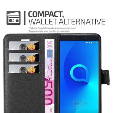 Alcatel 3C Deksel Etui Case (svart)