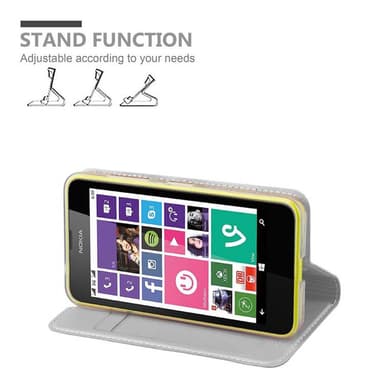 Nokia Lumia 630 / 635 lommebokdeksel etui (sølv)