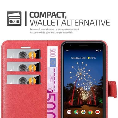 Google PIXEL 3A Deksel Etui Case (rød)