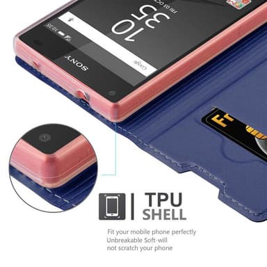 Sony Xperia Z5 COMPACT lommebokdeksel etui (blå)