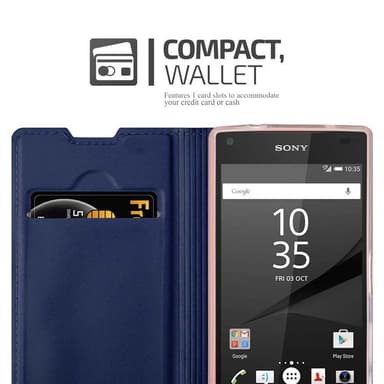 Sony Xperia Z5 COMPACT lommebokdeksel etui (blå)