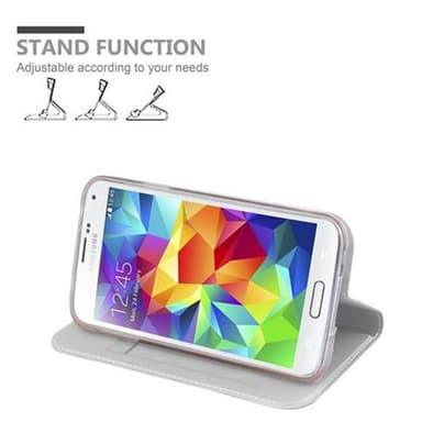 Samsung Galaxy S5 / S5 NEO lommebokdeksel etui (sølv)