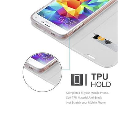 Samsung Galaxy S5 / S5 NEO lommebokdeksel etui (sølv)