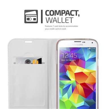 Samsung Galaxy S5 / S5 NEO lommebokdeksel etui (sølv)