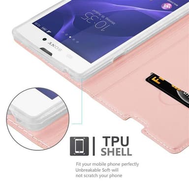 Sony Xperia T3 lommebokdeksel etui (rosa)
