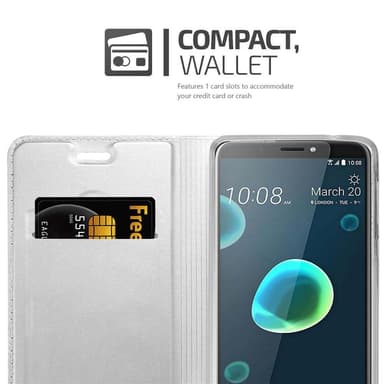 HTC Desire 12 PLUS lommebokdeksel etui (sølv)