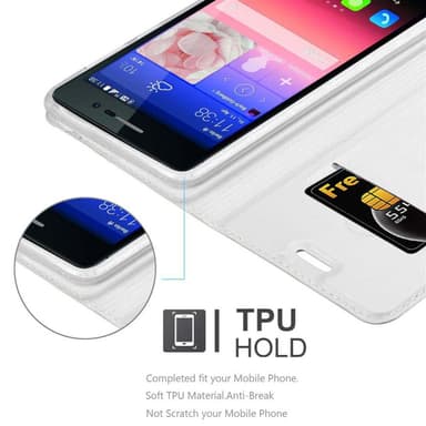 Huawei ASCEND P7 lommebokdeksel etui (sølv)