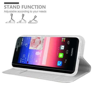 Huawei ASCEND P7 lommebokdeksel etui (sølv)