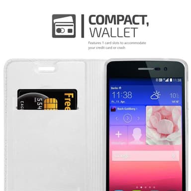 Huawei ASCEND P7 lommebokdeksel etui (sølv)