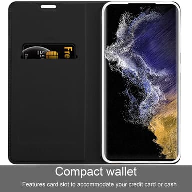Samsung Galaxy S22 ULTRA lommebokdeksel etui (svart)