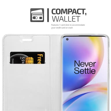 OnePlus 8 PRO lommebokdeksel etui (sølv)