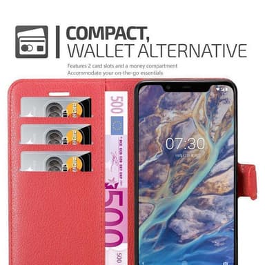 Nokia 7.1 PLUS / X7 Deksel Etui Case (rød)