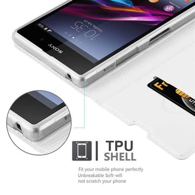 Sony Xperia Z1 lommebokdeksel etui (sølv)