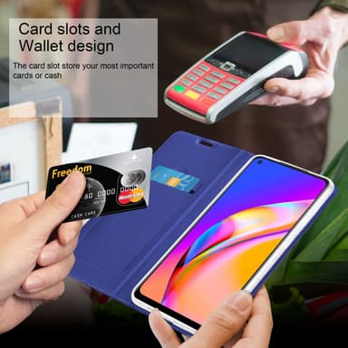 Oppo A94 5G lommebokdeksel etui (blå)