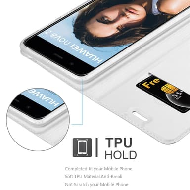 Huawei NOVA 2 lommebokdeksel etui (sølv)