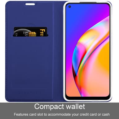 Oppo A94 5G lommebokdeksel etui (blå)