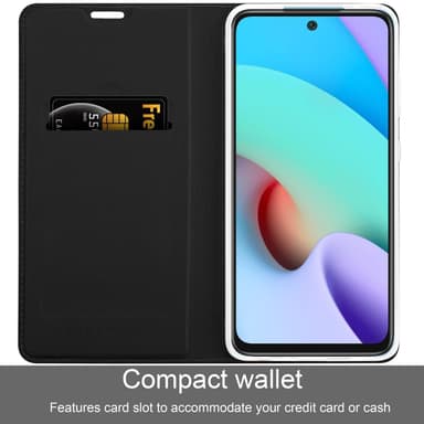 Xiaomi RedMi 10 lommebokdeksel etui (svart)