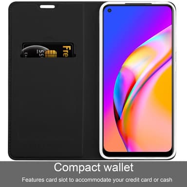 Oppo A94 5G lommebokdeksel etui (svart)