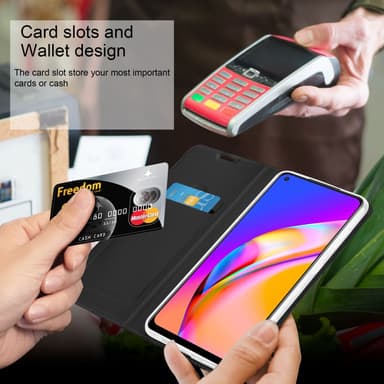 Oppo A94 5G lommebokdeksel etui (svart)