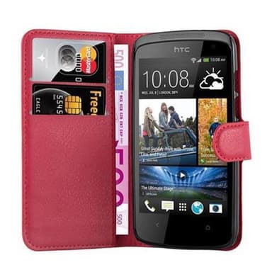 HTC Desire 500 Deksel Etui Case (rød)