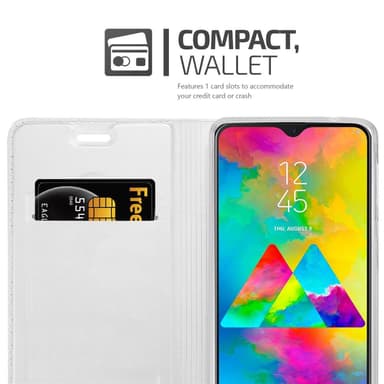 Samsung Galaxy M20 lommebokdeksel etui (sølv)