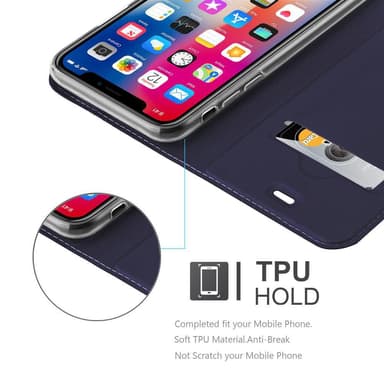 iPhone X / XS lommebokdeksel etui (blå)