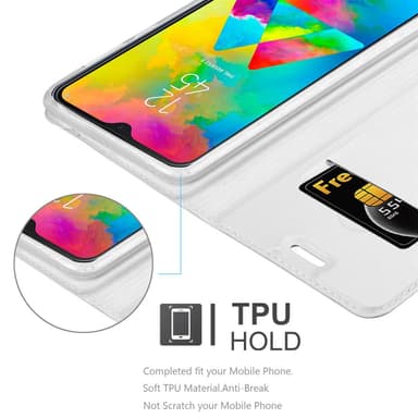Samsung Galaxy M20 lommebokdeksel etui (sølv)