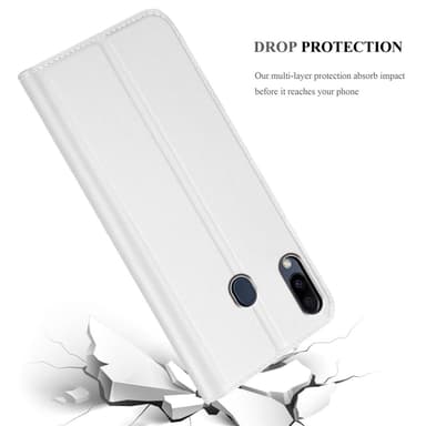 Samsung Galaxy M20 lommebokdeksel etui (sølv)